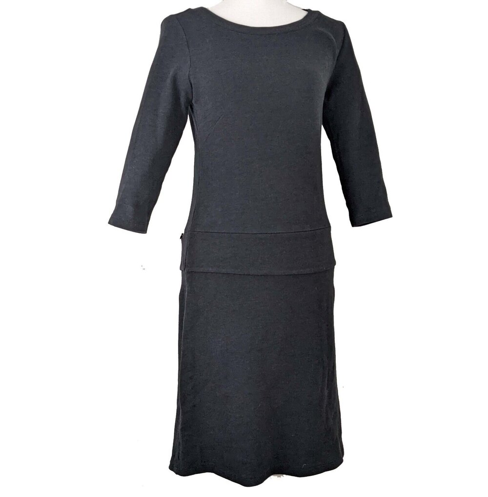 Horny Toad Women's Med Nixi Charcoal Gray Stretch Knit Drop Waist Dress